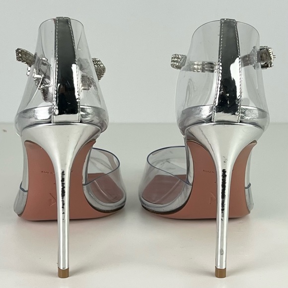 NEW AMINA MUADDI CRYSTAL-EMBELLISHED TRANSPARENT PUMPS - Picture 5 of 14